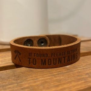Return to Mountain leather wrist cuff